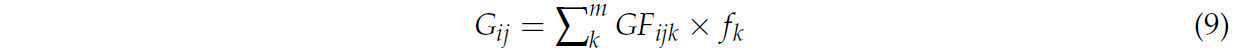 где 𝐺𝑖𝑗 выбросы углерода от сельскохозяйственного производства в год𝑗региона𝑖;𝑚являются источниками углерода сельскохозяйственного производства; 𝐺𝐹𝑖𝑗𝑘 это количество или площадь применения источника углерода 𝑘 в году 𝑗 региона 𝑖; 𝑓𝑘 коэффициент выбросов углерода из источника углерода 𝑘. 